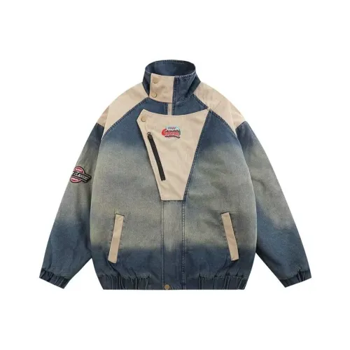 TUSHIFEI Куртки Пальто Унисекс Джинсовый Синий