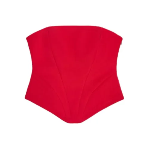 ZARA Красный Женские Топы без бретелек