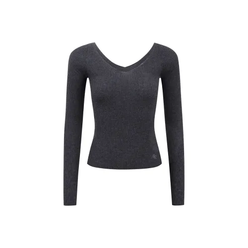 Ariseism Дизайн Sensual Off Плечо Длинный Рукав Трикотаж Осенний Зимний Новинка Облегающий крой Основа Топ Женский