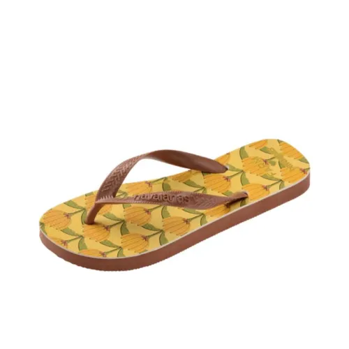 FARM Rio x Havaianas Шлепанцы Женские Коричнево-желтые