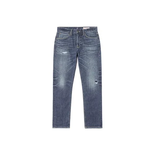 Lee совместный модель SS25 Джинсы Мужские Винтаж Средне-Темно-Синий