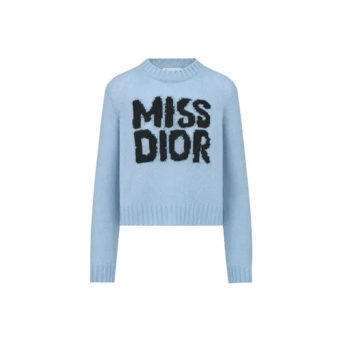 DIOR Светло-синий Женские кашемировые свитеры