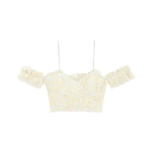 BEBE SS24 Топ на бретелях Женский Белый Зеленый