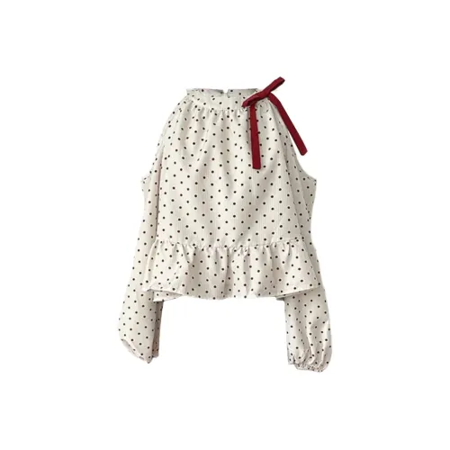 ONE PASS STUDIO Женская рубашка с красным гороховым узором