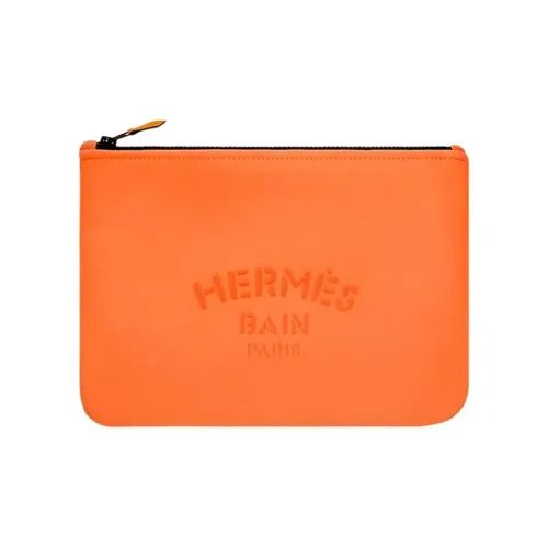 HERMES Neobain Полиамид Клатч Средний Женский Оранжевый