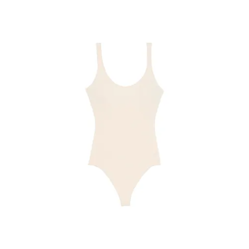 Victoria's Secret Luxe CrèME KNIT Plunge Bodysuit Комбинезон светлый женский белый