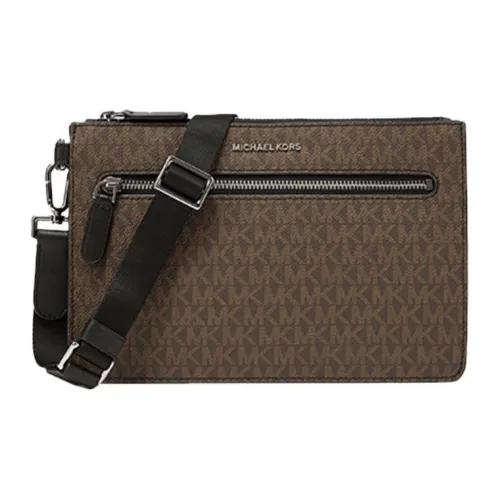 MICHAEL KORS MK Hudson Искусственная кожа 2 в 1 Сумка через плечо Мужская Темно-коричневая и Черная