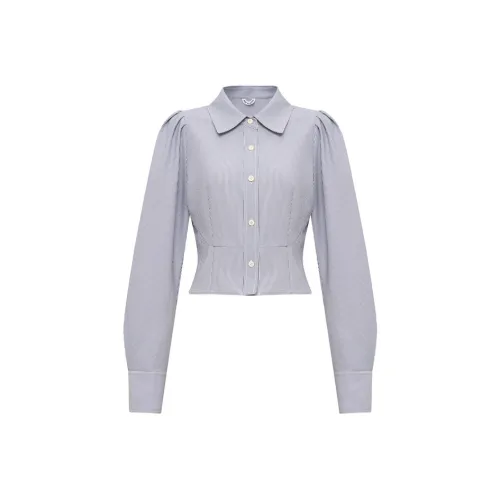 Lost In Echo Рубашка Женская Синие и Белые Полоски