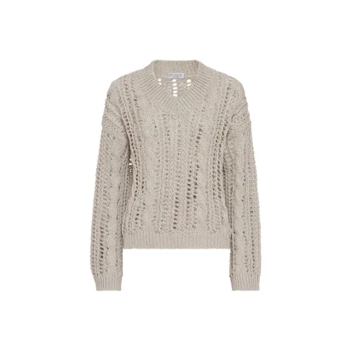 BRUNELLO CUCINELLI FW24 Трикотаж Женский Светлый Бежевый