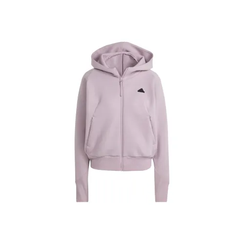 Adidas Z.N.E. Full Zip Hoodie Свитшот Женский Светло-фиолетовый