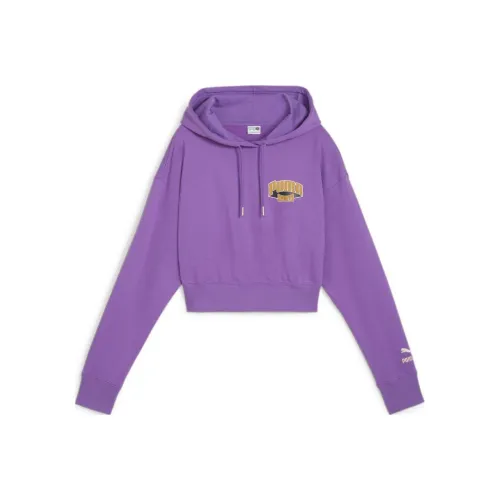PUMA TEAM FOR THE FANBASE Cropped Hoodie TR Толстовка Женская Фиолетовая