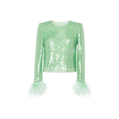 Self Portrait T-Shirt Женская Зеленая