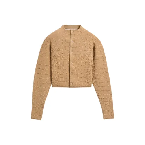 Jacquemus SS25 Высокий воротник Кардиган Куртки Пальто Женские CAMEL CAMEL
