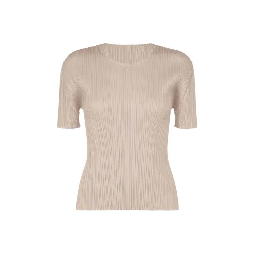PLEATS PLEASE ISSEY MIYAKE Бежевые Женские Рубашки T