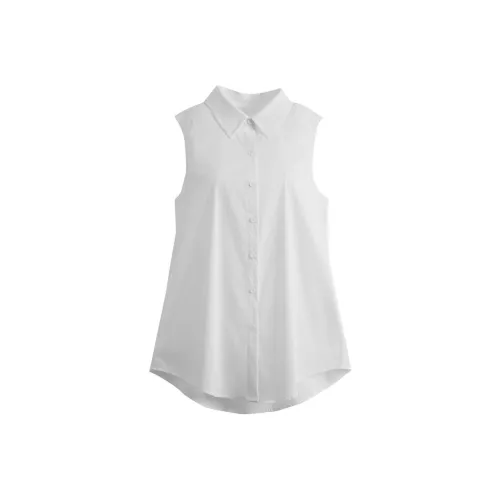 MSSHE Чисто белые Женские Рубашки