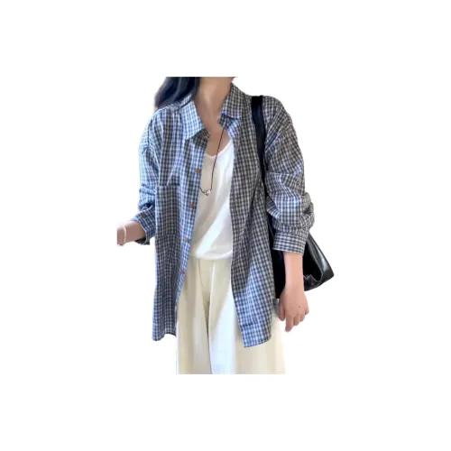 YEARNED Синие Женские Рубашки