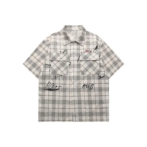 YPUT Черно-белая клетка Унисекс Рубашки