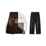 Комплект одежды (Кофейный, двусторонний, пуховик + Черные джинсы)