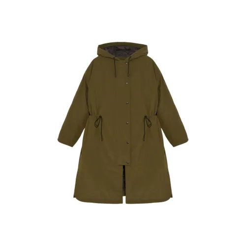 Yves Salomon FW24 Пуховик Женский Оливково-зеленый