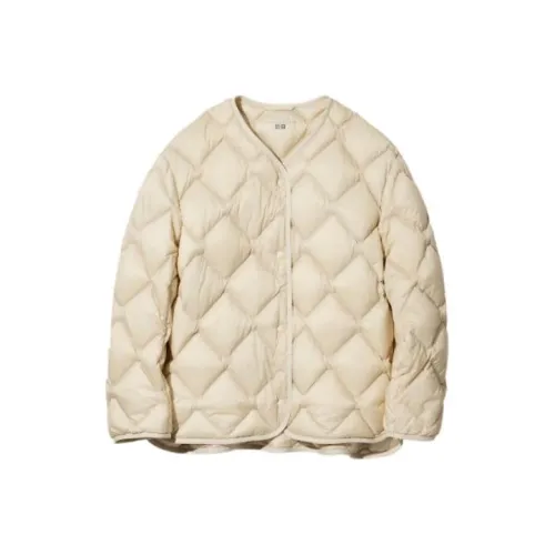 UNIQLO Пуховик Женский Светлый Бежевый