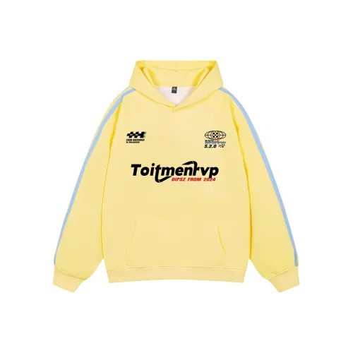 ZUOLANGGENU Толстовка Унисекс Мягкий Желтый и Синий Полосы