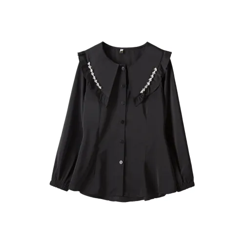 CLUB NEWS Черные Женские Рубашки
