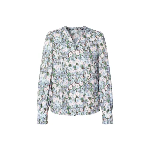 JZ Juzui Рубашка Женская Светлый Узор Синий