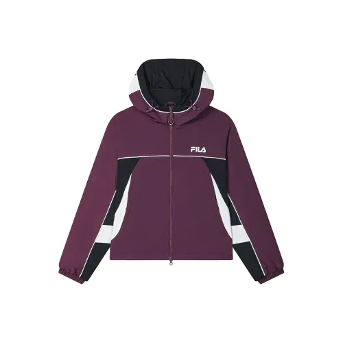 FILA 2025Q1 Ткани вязаные Куртка Женская Итальянская версия Сливовый