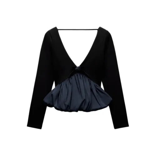 ZARA Черные Женские Т-рубашки