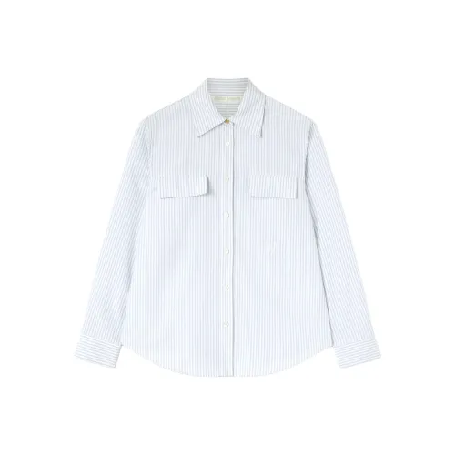 PALM ANGELS Рубашка Женская Светло-Белая Синяя