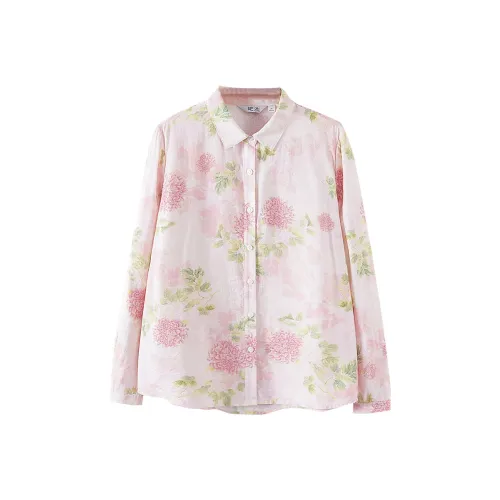 TOUCH Рубашка Женская Розовая с цветами