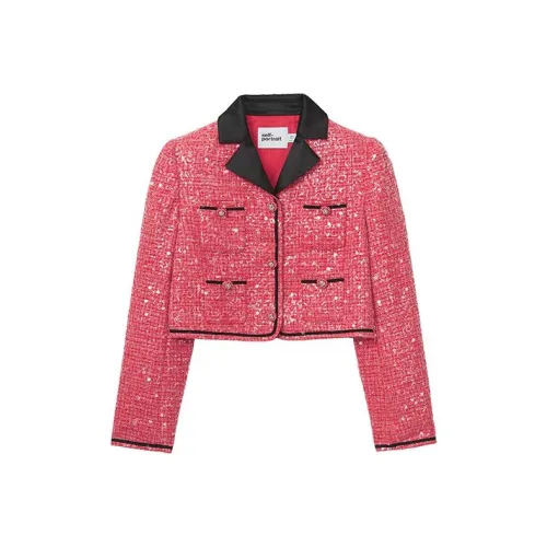 Self Портрет Куртки Пальто Женские Бордовый