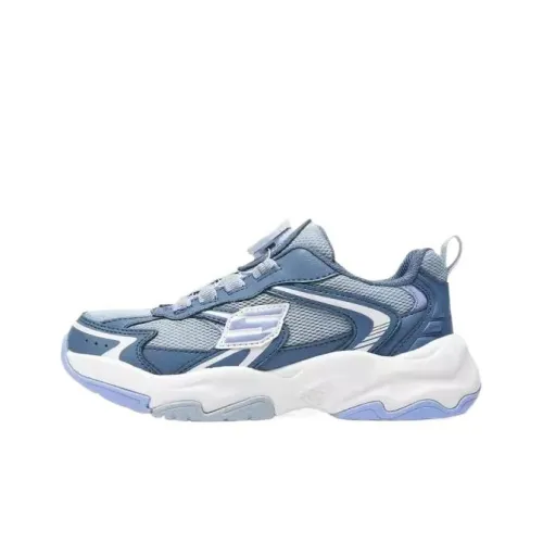 Skechers Kids Slip-Resistant Anti KICK Low Top Детские Кроссовки для Тренировок Blue Teenagers