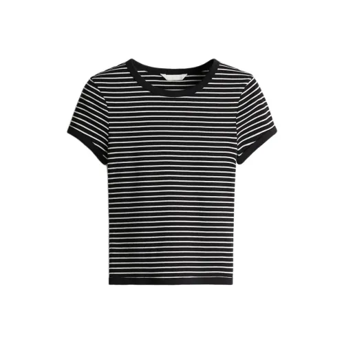 H&M Черные полосы Женские T-рубашки