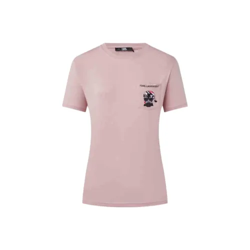 KARL LAGERFELD Стандартная футболка женская розовая