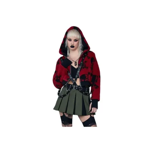 Dolls Kill Widow Простой Disguise Bomber Куртка Куртки Пальто Женские Красный Красный