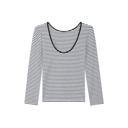 THE SEA LIFE Трикотаж Женский Черный Белый Полосы