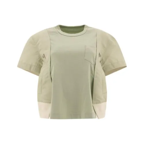 Sacai T Рубашка Женская Светло-Зеленая