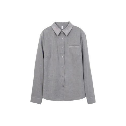 Lucybaily Рубашка Женская Серебряная Серый