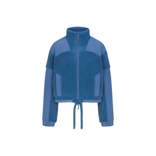 SKIMS FW24 TEDDY Boxy ZIP UP Куртки Пальто Женские AZURE Небесный Синий