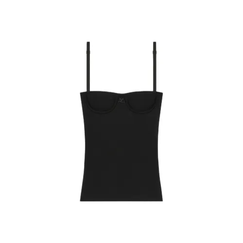 COURREGES FW24 LINGERIE INTERLOCK Топ Топ на бретелях Женский Черный Черный