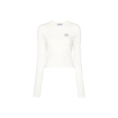 PRADA T Рубашка Женская Айвори Белая