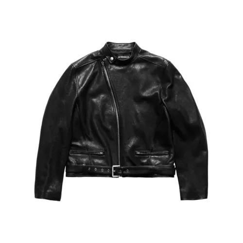 Ann Demeulemeester SS25 Кожаная куртка мужская черная