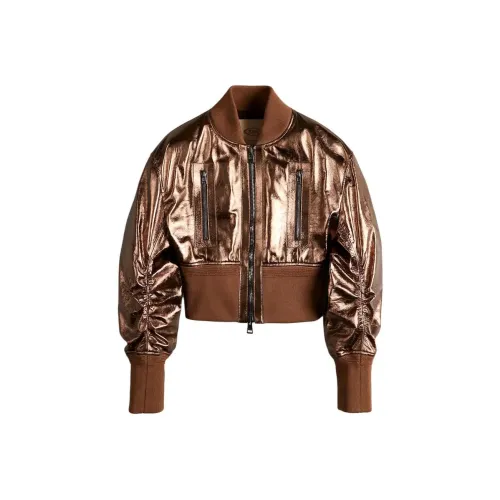 TOD'S Укороченный Bomber Куртка из кожи и пальто женский коричневый