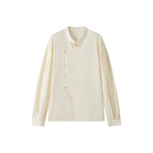 EICHITOO Экрю 17 Женские Рубашки