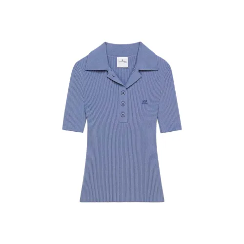COURREGES SS25 ICONIC KNIT Поло Поло Женские Сумерки Синий Nightfall Синий