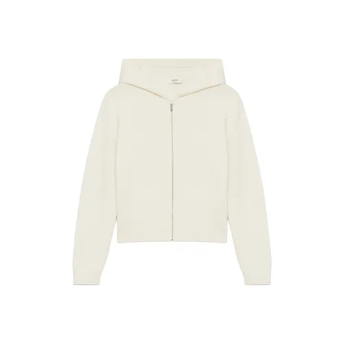 ARITZIA Кашемир С капюшоном ZIP UP Кашемир Свитер Женские Whisper Белый Whisper Белый