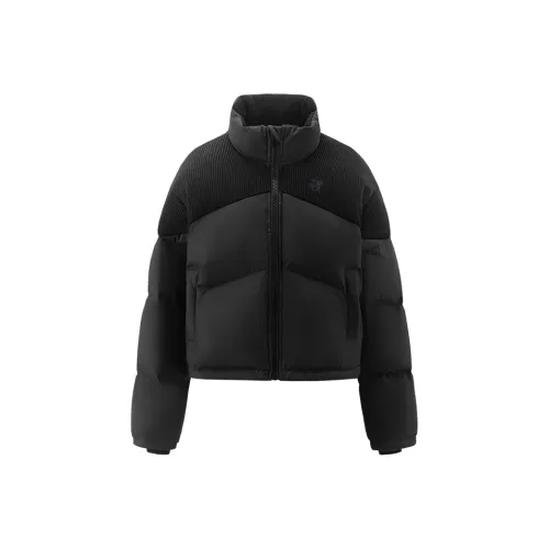 SENCE LA Однотонный Воротник-стойка Пуховик Женский Черный