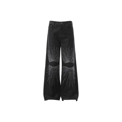 BLANKIN. Черные унисекс джинсы