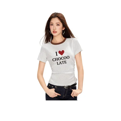 CHOCOOLATE T Рубашка Женская Белая Серый